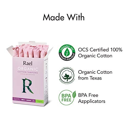 Bio-Baumwoll-Tampons Super – Rael, 100% zertifizierte Bio-Baumwolle, nachhaltig & hautfreundlich