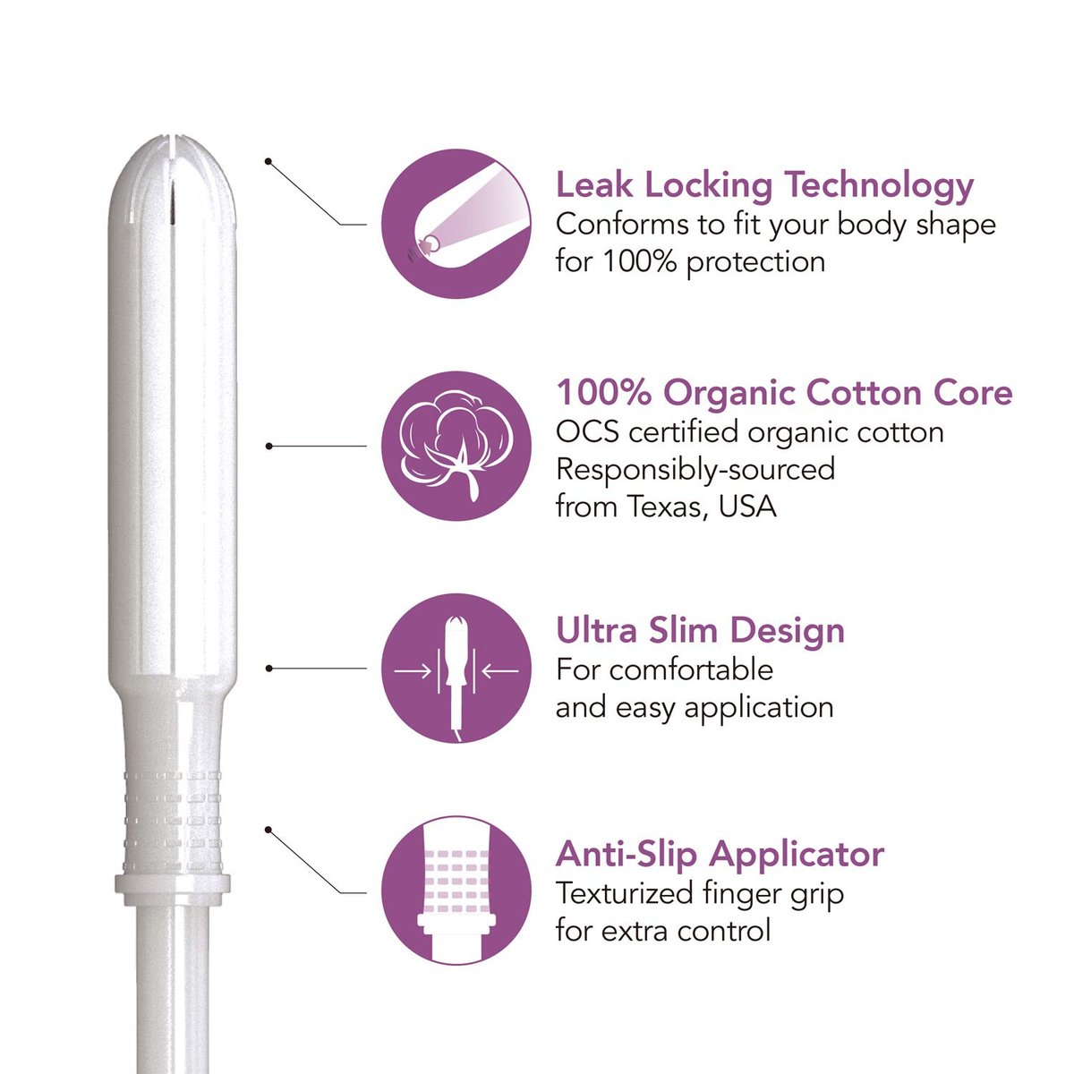 Bio-Baumwoll-Tampons Super – Rael, 100% zertifizierte Bio-Baumwolle, nachhaltig & hautfreundlich