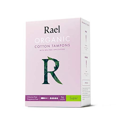 Bio-Baumwoll-Tampons Super – Rael, 100% zertifizierte Bio-Baumwolle, nachhaltig & hautfreundlich