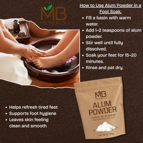 MB Herbals Alaunpulver 227 g | Deodorant | Aftershave | Beizmittel für Leder, Stoff und Papier | Nur zur äußerlichen Anwendung