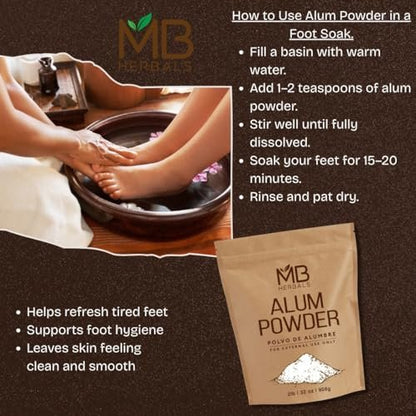 MB Herbals Alaunpulver 227 g | Deodorant | Aftershave | Beizmittel für Leder, Stoff und Papier | Nur zur äußerlichen Anwendung