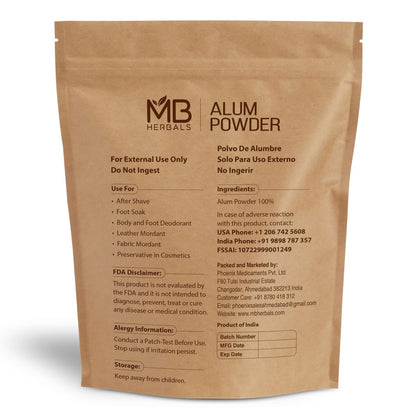 MB Herbals Alaunpulver 227 g | Deodorant | Aftershave | Beizmittel für Leder, Stoff und Papier | Nur zur äußerlichen Anwendung