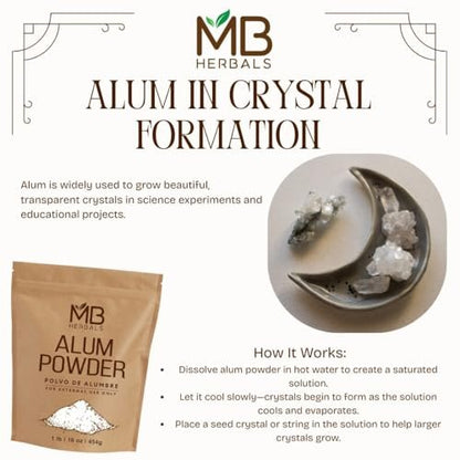 MB Herbals Alaunpulver 227 g | Deodorant | Aftershave | Beizmittel für Leder, Stoff und Papier | Nur zur äußerlichen Anwendung