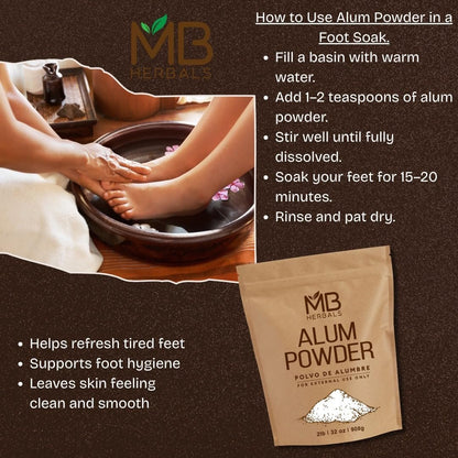 MB Herbals Alaunpulver 227 g | Deodorant | Aftershave | Beizmittel für Leder, Stoff und Papier | Nur zur äußerlichen Anwendung