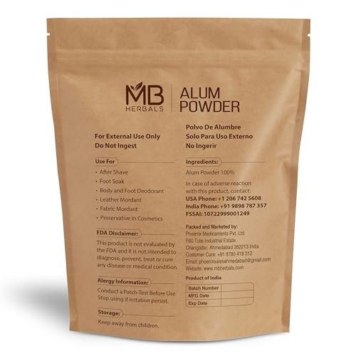 MB Herbals Alaunpulver 227 g | Deodorant | Aftershave | Beizmittel für Leder, Stoff und Papier | Nur zur äußerlichen Anwendung