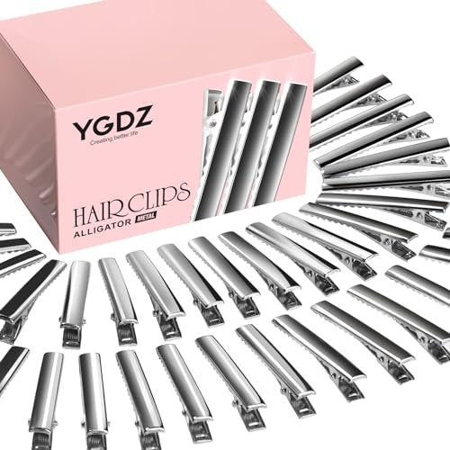 YGDZ Alligator Haarklammern, 150 Stück 1,77 Zoll Metall Haarklammern, Einzelzacken Silber Alligator Clips für Haarschleifen Basteln (4,5 cm)