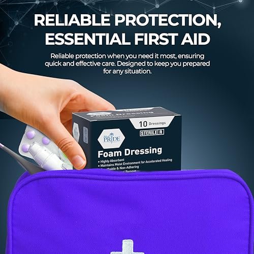 MED PRIDE Sterile Nicht haftende Schaumstoff-Wundauflagen, Hoch saugfähig, Weich, Wasserdicht, Flexibel für schwierige Körperstellen (6x6 Zoll, Packung mit 10)
