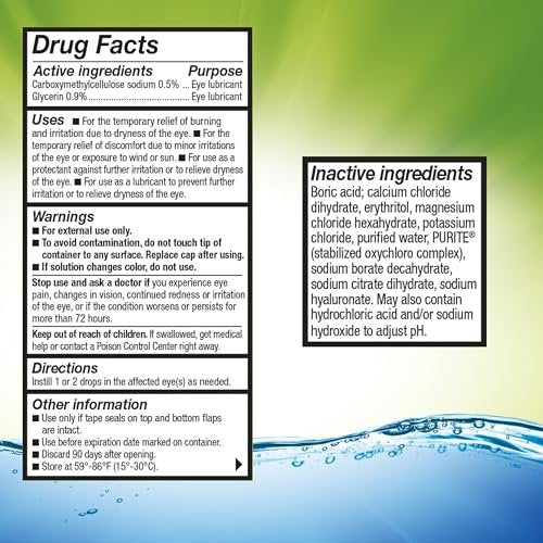 Refresh Relieva Befeuchtende Augentropfen für trockene Augen, 0,33 Fl Oz Steril