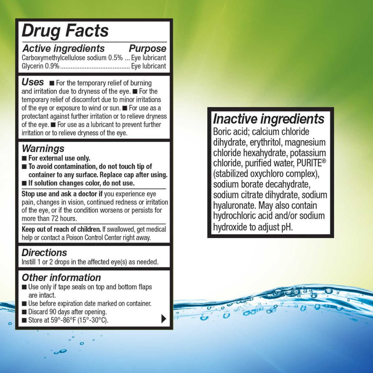 Refresh Relieva Befeuchtende Augentropfen für trockene Augen, 0,33 Fl Oz Steril