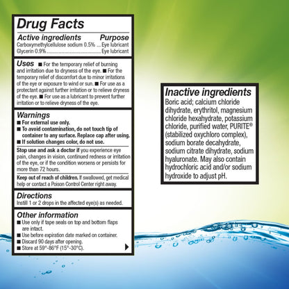 Refresh Relieva Befeuchtende Augentropfen für trockene Augen, 0,33 Fl Oz Steril