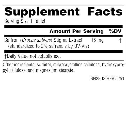 Source Naturals Serene Science Safranextrakt – 15 mg, 60 Tabletten zur Stimmungsunterstützung