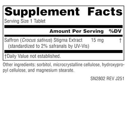 Source Naturals Serene Science Safranextrakt – 15 mg, 60 Tabletten zur Stimmungsunterstützung