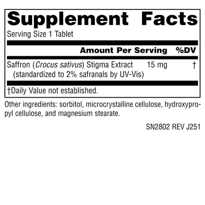 Source Naturals Serene Science Safranextrakt – 15 mg, 60 Tabletten zur Stimmungsunterstützung
