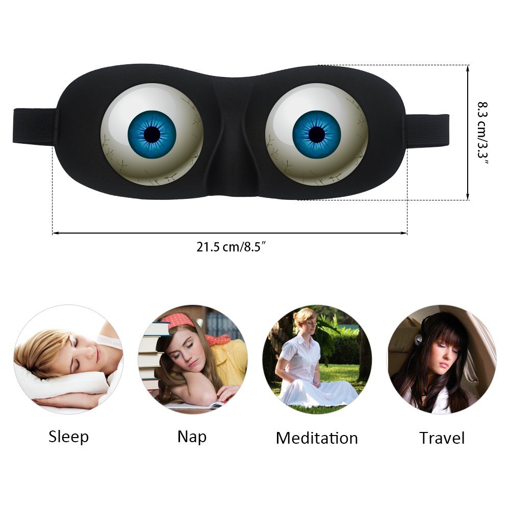 Tphon Augen Schlafmaske Lustige 3D Konturierte 100% Lichtdichte Schlafmaske für Frauen Männer Kinder – Verstellbares Band, Weiche Nachtmaske für Reisen Nickerchen Schichtarbeit Spiele