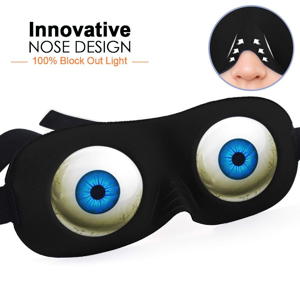 Tphon Augen Schlafmaske Lustige 3D Konturierte 100% Lichtdichte Schlafmaske für Frauen Männer Kinder – Verstellbares Band, Weiche Nachtmaske für Reisen Nickerchen Schichtarbeit Spiele
