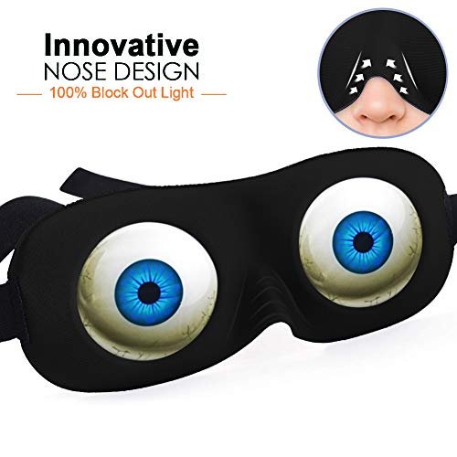 Tphon Augen Schlafmaske Lustige 3D Konturierte 100% Lichtdichte Schlafmaske für Frauen Männer Kinder – Verstellbares Band, Weiche Nachtmaske für Reisen Nickerchen Schichtarbeit Spiele