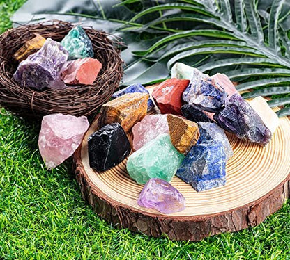 UU UNIHOM 3 kg Bulk Grobe Rohsteine Madagaskar Steine Mischung 1" natürliche Rohkristalle zum Tumbeln, Schleifen, Brunnensteine, Dekoration, Polieren, Drahtwickeln, Wicca Reiki Kristallheilung