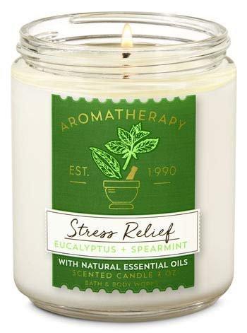 Bath & Body Works Aromatherapy Stress Relief Diffuser Set – Eukalyptus Minze Wellness Bundle mit Körperlotion, Duschbad & Kerze