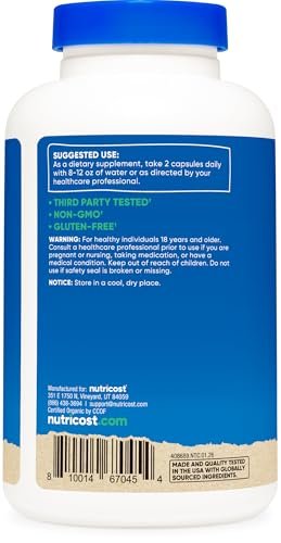 Nutricost Bio Ceylon Zimt 1.200 mg pro Portion, 150 Kapseln – Glutenfrei, Nicht-GVO