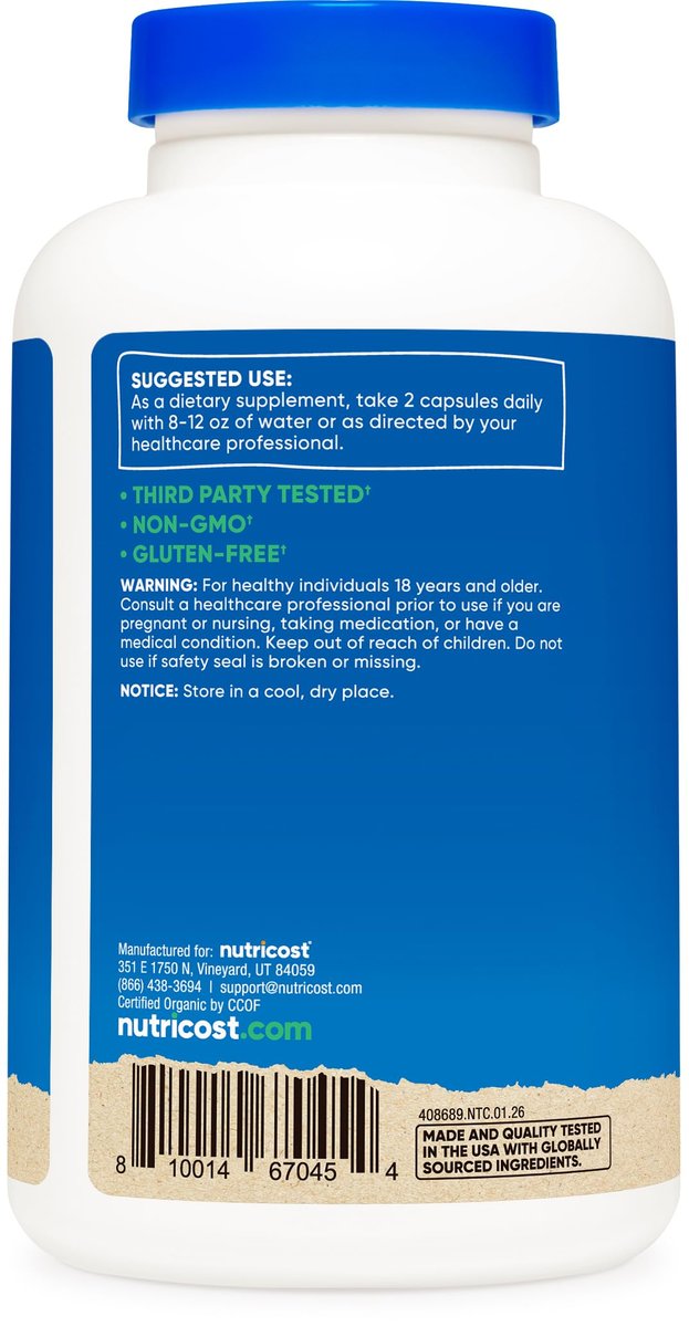 Nutricost Bio Ceylon Zimt 1.200 mg pro Portion, 150 Kapseln – Glutenfrei, Nicht-GVO