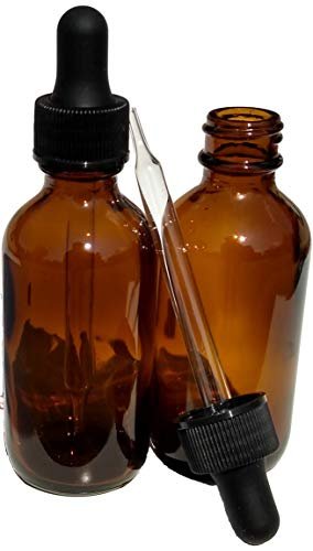 Dropper Stop® 2er-Pack Bernsteinglas-Tropfflaschen 60 ml mit konischen Glaspipetten