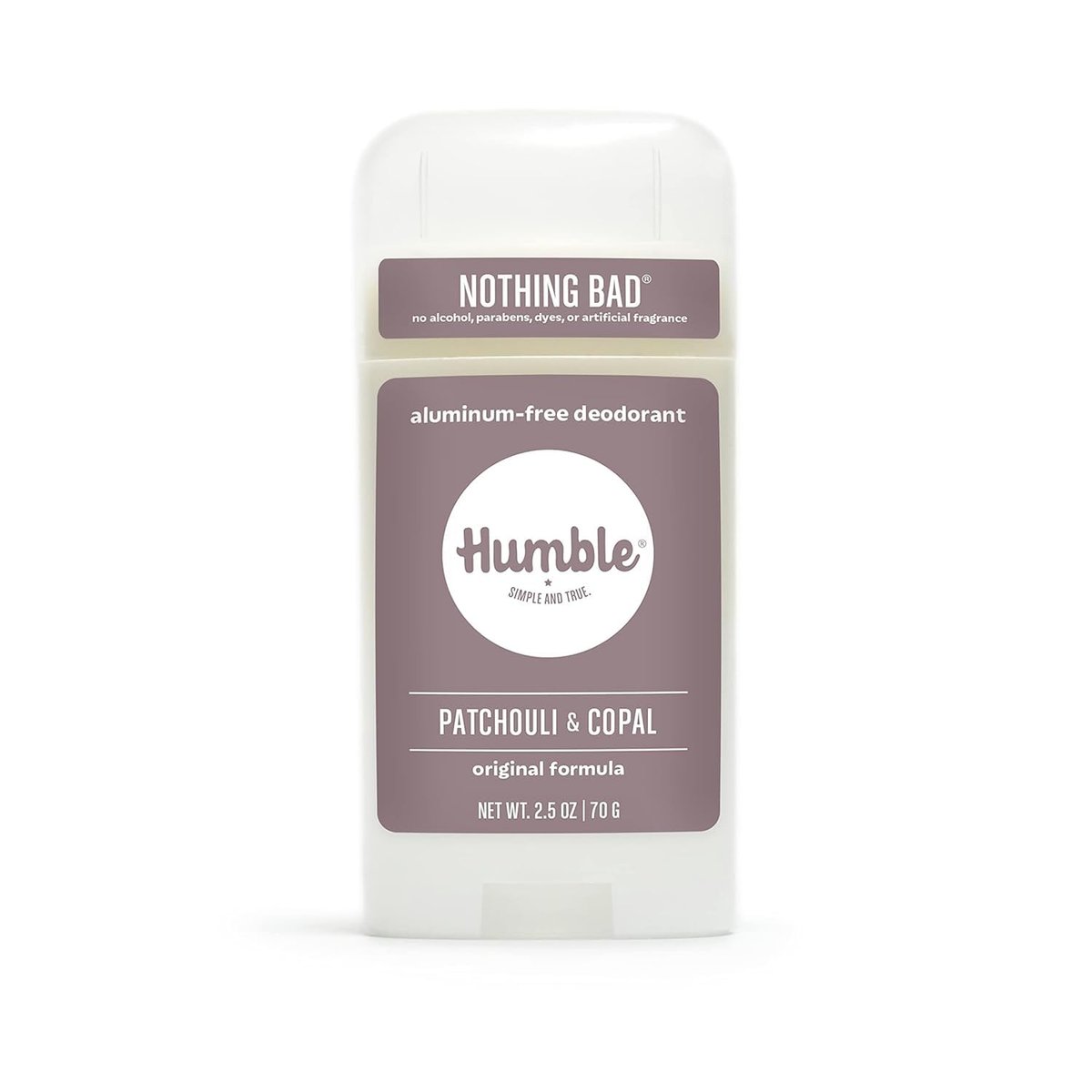 HUMBLE BRANDS Patchouli Copal Weihrauch Deodorant, 2,5 oz – Natürlicher Deodorant für Herren und Damen