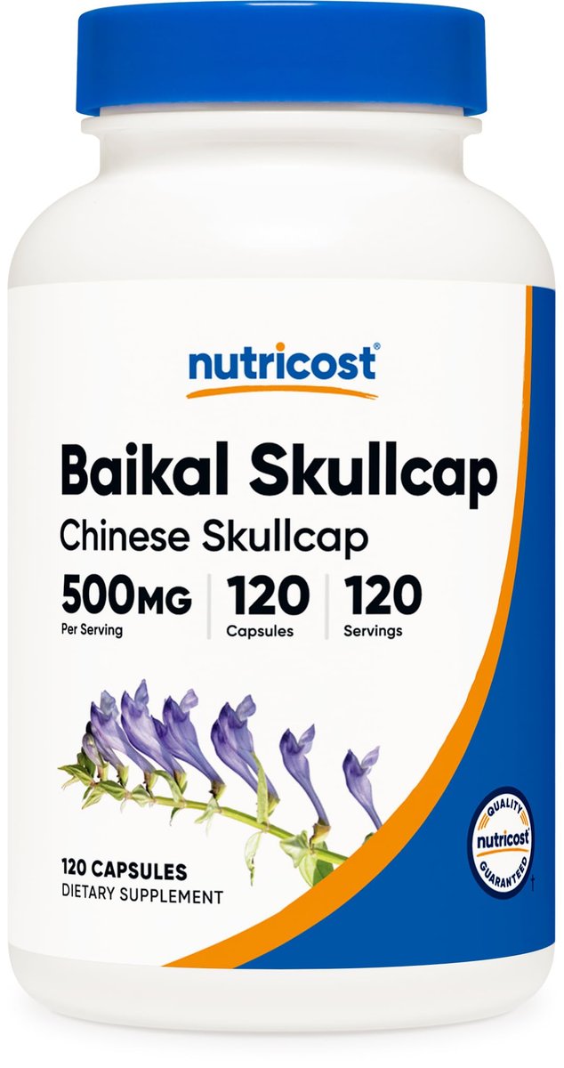 Nutricost Baikal-Helmkraut 500mg, 120 vegane Kapseln – Non-GMO, glutenfrei