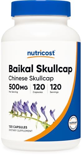 Nutricost Baikal-Helmkraut 500mg, 120 vegane Kapseln – Non-GMO, glutenfrei
