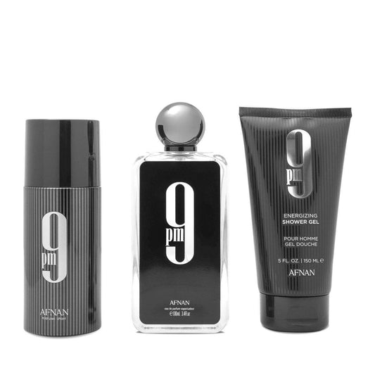 Afnan 9 PM Luxus Parfüm Geschenkset – Eau De Parfum (100 ml), Deodorant (150 ml), Duschgel (150 ml)