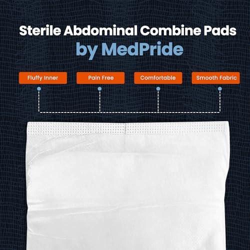 MED PRIDE ABD-Pads 5 x 9 Zoll, 20 Stück sterile Bauchkompressen, hochsaugfähige Wundauflagen, einzeln verpackt, latexfrei, Einmalgebrauch