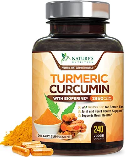 Curcumin Kapseln mit 95% Curcuminoiden, Bio Kurkuma & BioPerine Schwarzer Pfeffer – 240 Kapseln, vegan, non-GMO, hergestellt in USA