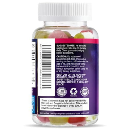 Folsäure Gummibärchen für Frauen – Folat 785 mcg pro Portion – Essentielle pränatale Vitamine für Mutter & Baby, veganes Folsäure-Supplement, tägliches B9-Vitamin, vor während nach der Schwangerschaft – 60 Gummibärchen