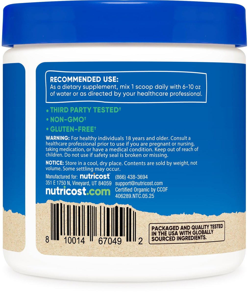Nutricost Bio-Löwenmähne Pilzpulver 113 g - USDA Bio-zertifiziert