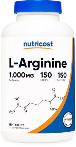 Nutricost L-Arginin 1000 mg, Aminosäure Tabletten (150 Tabletten)