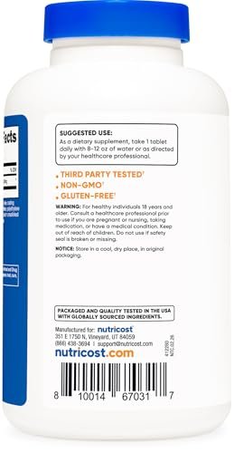 Nutricost L-Arginin 1000 mg, Aminosäure Tabletten (150 Tabletten)