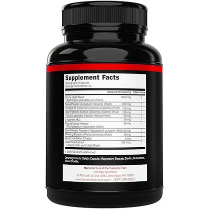 Horny Goat Weed für Männer und Frauen - Maximale Stärke 1590mg - mit Maca, Ginseng, L-Arginin, Tribulus - Premium Hornygoatweed - Icariin Epimedium - 3. Partei getestet - USA hergestellt - 60 Kapseln