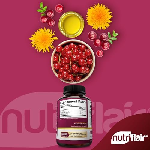 NutriFlair D-Mannose 120 Kapseln, 1500 mg – mit Cranberry und Löwenzahnextrakt – Unterstützung für die natürliche Harnwegsgesundheit – Bestes D-Mannose-Pulver – Spülen Sie Verunreinigungen aus, entgiften Sie den Körper, für Frauen und Männer