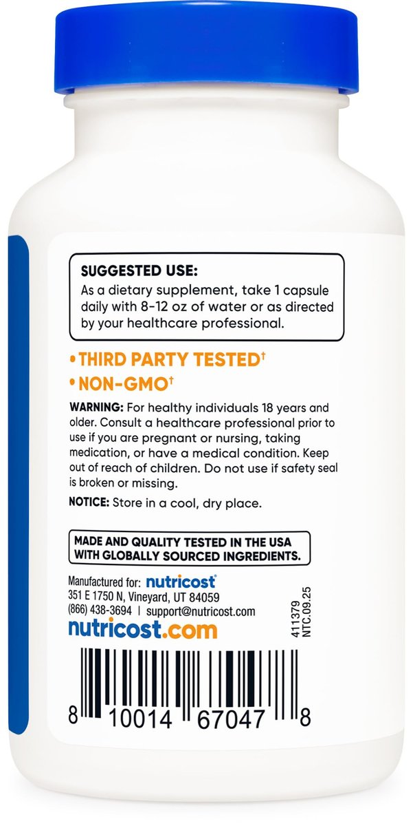Nutricost Wermut Kapseln 450 mg, 120 Kapseln – Vegetarische Kapseln, Glutenfrei & Nicht-GVO