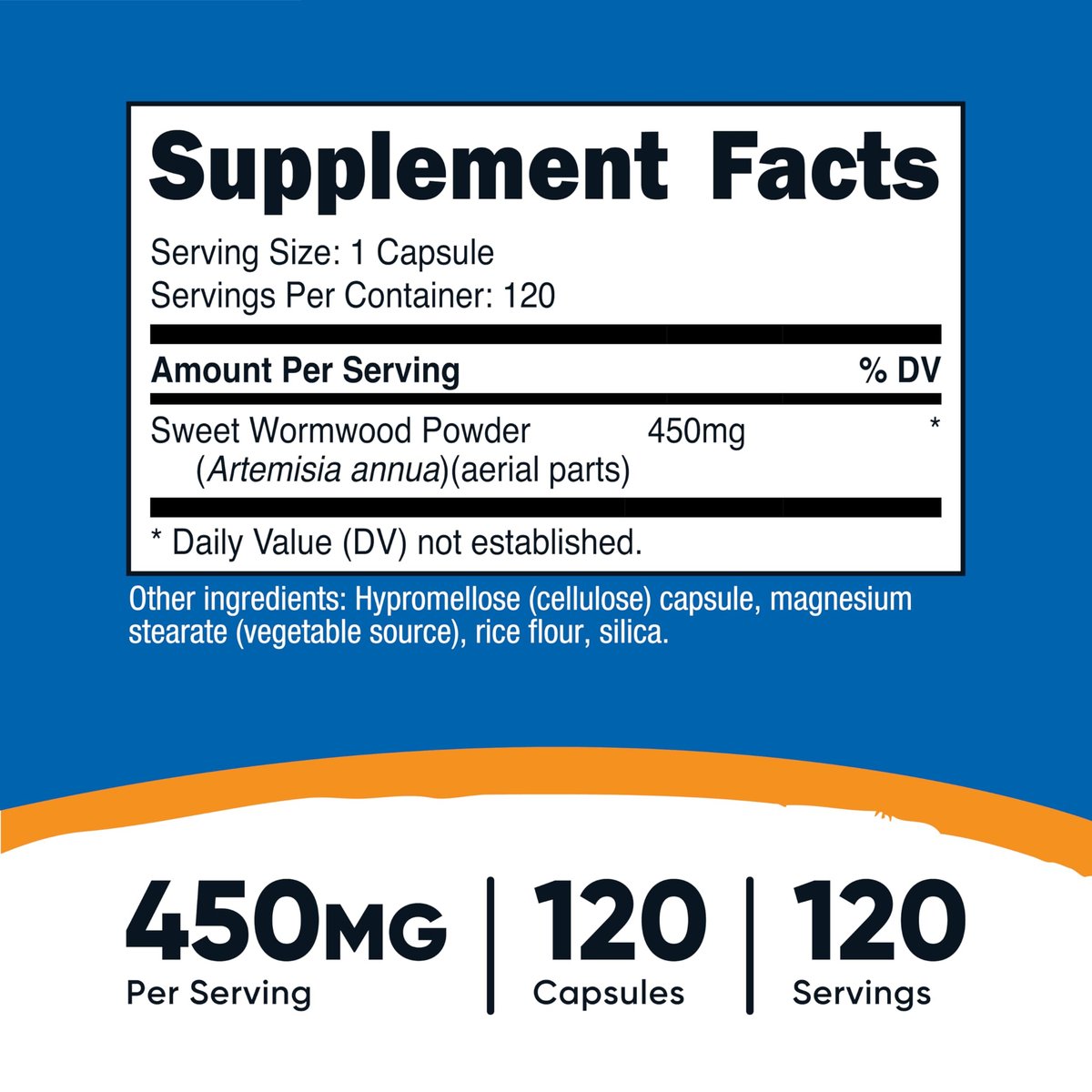 Nutricost Wermut Kapseln 450 mg, 120 Kapseln – Vegetarische Kapseln, Glutenfrei & Nicht-GVO