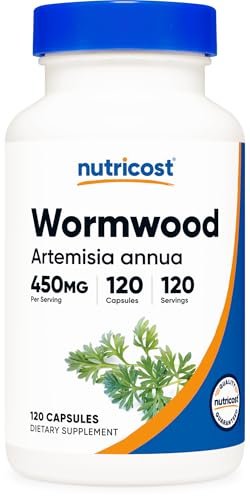 Nutricost Wermut Kapseln 450 mg, 120 Kapseln – Vegetarische Kapseln, Glutenfrei & Nicht-GVO