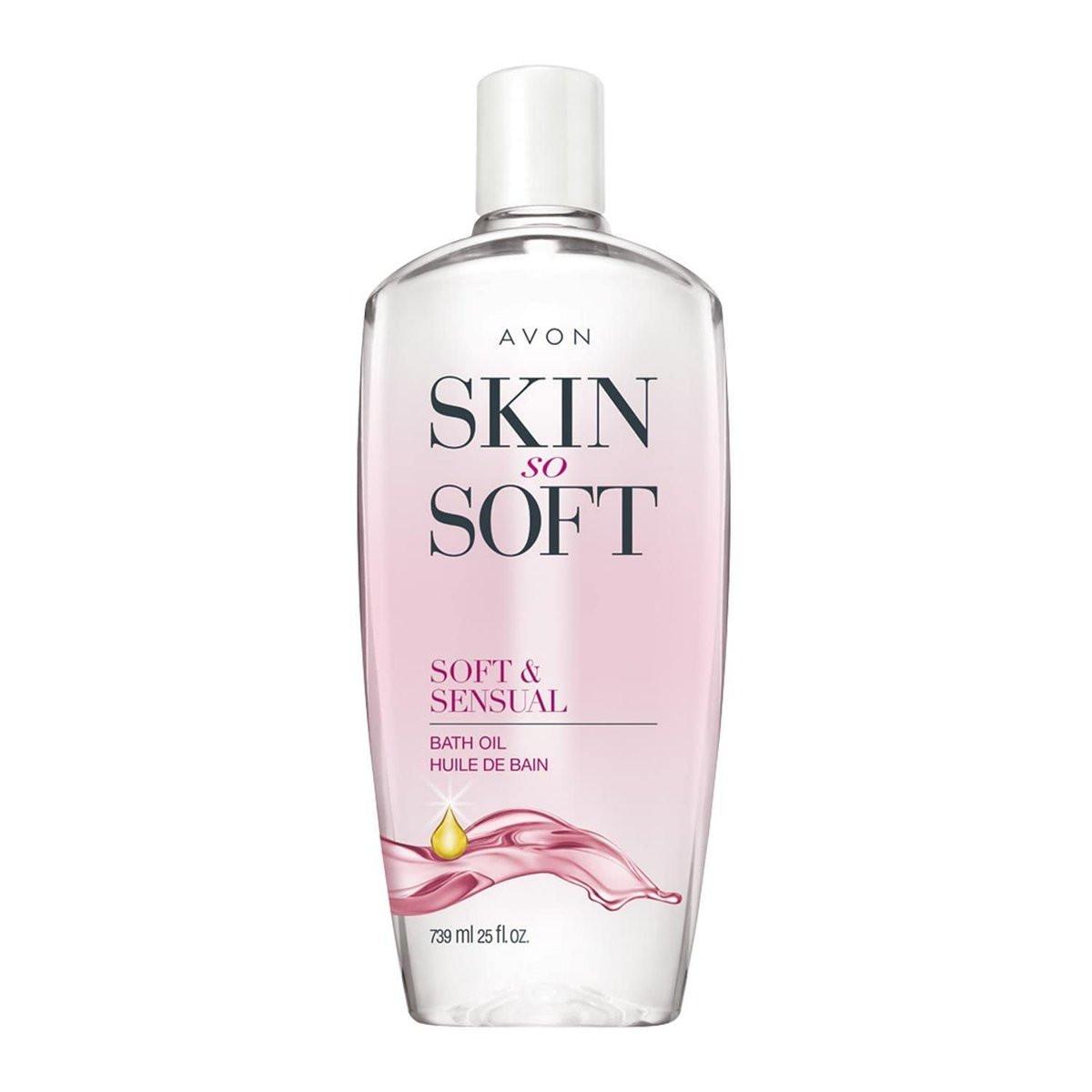 AVON Skin So Soft Soft & Sensual Badeöl im XXL-Format – 25 fl oz, feuchtigkeitsspendendes Körperöl für trockene Haut, für Bad & Dusche – macht die Haut weich und geschmeidig