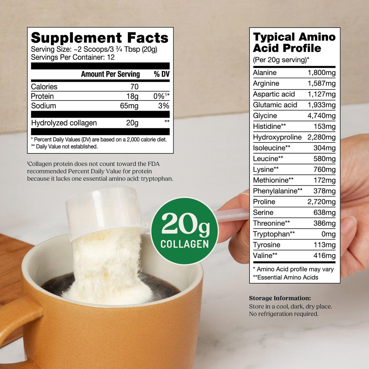 Bulletproof Unflavored Collagen Peptides Pulver – 20 g grasgefüttertes Kollagenprotein & Aminosäuren für Haut, Knochen & Gelenke, 240 g