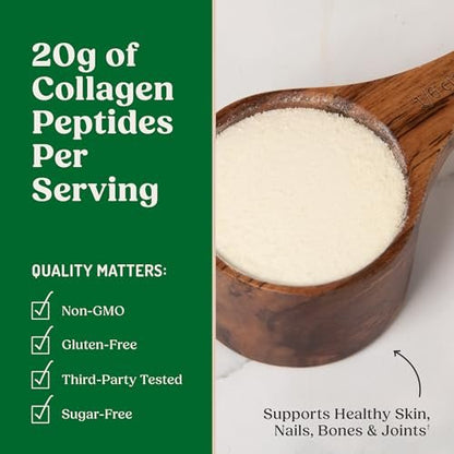 Bulletproof Unflavored Collagen Peptides Pulver – 20 g grasgefüttertes Kollagenprotein & Aminosäuren für Haut, Knochen & Gelenke, 240 g
