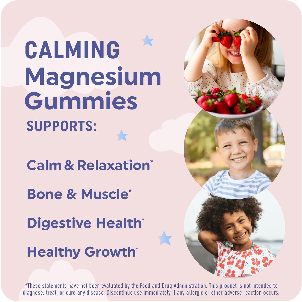 MAV NUTRITION Magnesium Calming Gummies für Kinder | Erdbeer | Entspannung & natürliche Schlaf-Wach-Rhythmen | mit Kamille & Zitronenmelisse | Non-GMO, glutenfrei | 60 Gummibärchen