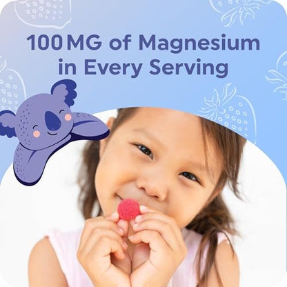 MAV NUTRITION Magnesium Calming Gummies für Kinder | Erdbeer | Entspannung & natürliche Schlaf-Wach-Rhythmen | mit Kamille & Zitronenmelisse | Non-GMO, glutenfrei | 60 Gummibärchen