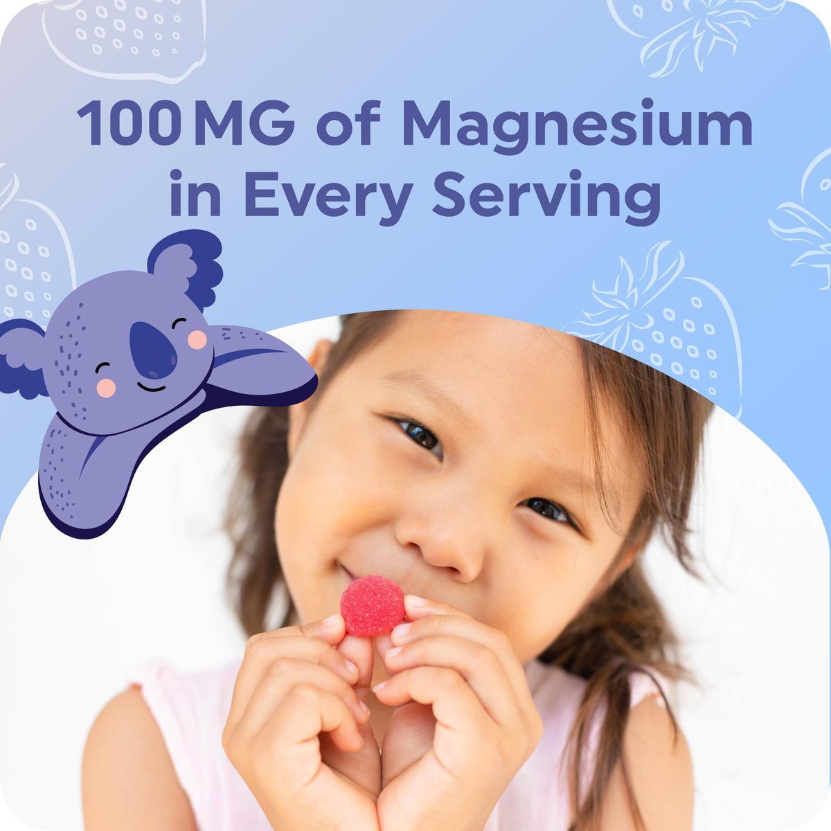 MAV NUTRITION Magnesium Calming Gummies für Kinder | Erdbeer | Entspannung & natürliche Schlaf-Wach-Rhythmen | mit Kamille & Zitronenmelisse | Non-GMO, glutenfrei | 60 Gummibärchen