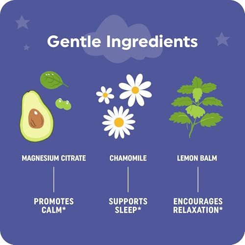 MAV NUTRITION Magnesium Calming Gummies für Kinder | Erdbeer | Entspannung & natürliche Schlaf-Wach-Rhythmen | mit Kamille & Zitronenmelisse | Non-GMO, glutenfrei | 60 Gummibärchen