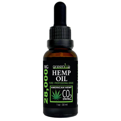 GreenIVe Hanföl Tropfen 28.000 mg pro Flasche – Natürlich angebaut, vegan, reich an Omega-Fettsäuren – Premium Hanföl Pipette – Nicht-GVO, hergestellt in den USA – 30 ml (1 Packung)