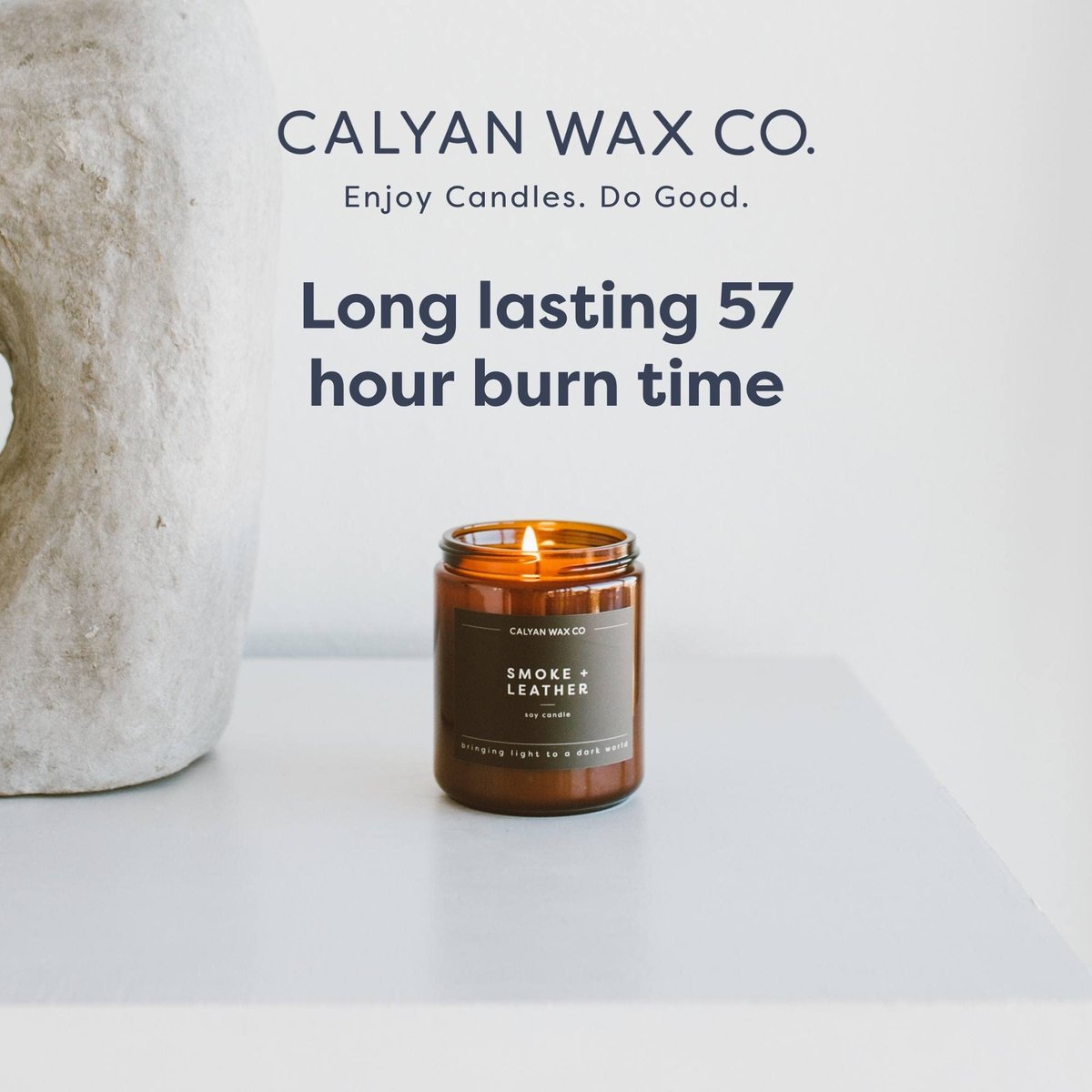 Calyan Wax Co. Apple & Maple Bourbon Duftkerze – 57 Stunden Brenndauer – Luxuriöse Sojawachs-Kerze im Amberglas – 7,2 oz