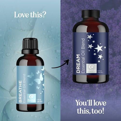 Breathe Ätherisches Öl für Diffuser - Erfrischende Mischung mit Eukalyptus, Pfefferminze, Teebaum und Minze für Aromatherapie zu Hause und unter der Dusche (30 ml)